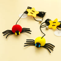 HKM-3470141 Hanging Cat Toy with Elastic Rope, Feathers, and Bell for Indoor Play