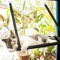HKM-3470269 Window Cat Hammock with Sucker Holders - Comfortable Hanging Pet Nest in Black or Blue