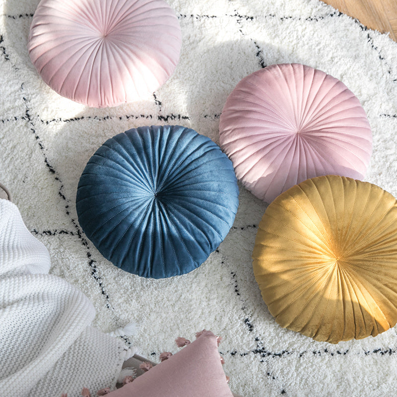 HKM-347027 Small Velvet Pumpkin Pillow - Nordic Style, Plush Material, 38x38 cm