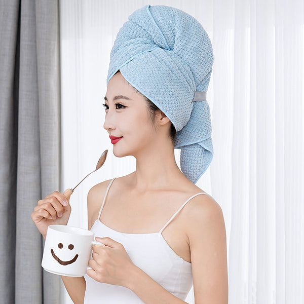 HKM-347155 Coral Fleece Quick-Drying Hair Drying Towel - Lightweight and Water-Absorbing, 60x100cm