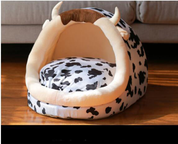 HKM-3472701 Suede Cat House for 5-7 Cats, Cozy and Stylish Pet Shelter