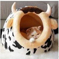HKM-3472701 Suede Cat House for 5-7 Cats, Cozy and Stylish Pet Shelter