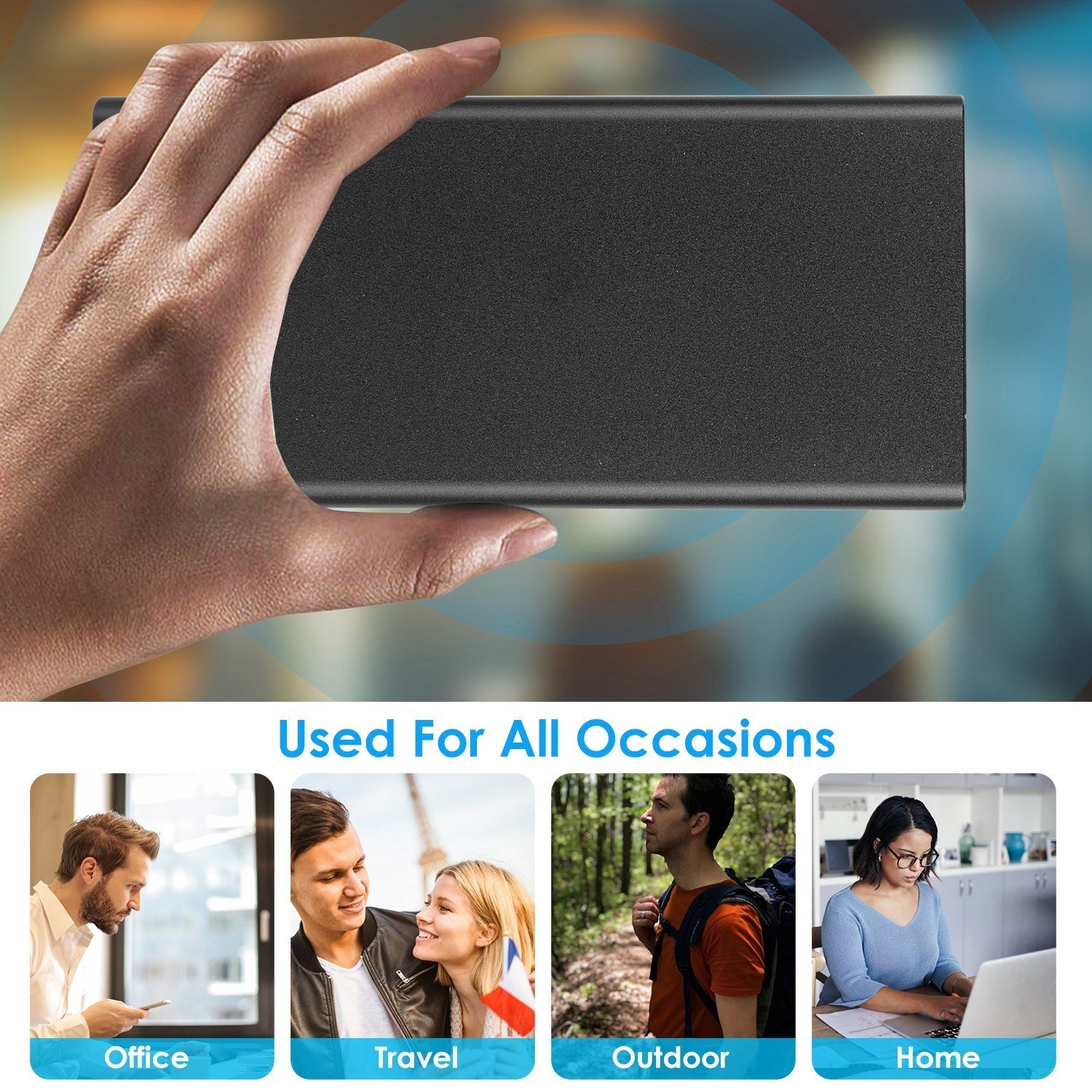 HKM-347283 20,000mAh Portable Power Bank with Dual USB Output and Type C Input for Convenient Charging