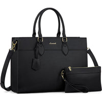 HKM-347283 Custom Logo 15.6 Inch Laptop Tote Bag - Women's PU Leather Work Purse