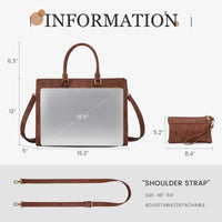 HKM-347283 Custom Logo 15.6 Inch Laptop Tote Bag - Women's PU Leather Work Purse