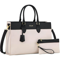 HKM-347283 Custom Logo 15.6 Inch Laptop Tote Bag - Women's PU Leather Work Purse