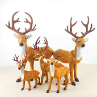 HKM-347347 Christmas Elk Decor with Flocking Finish - Nonwoven Fabric Desktop Ornaments in 15cm, 20cm, and 30cm Sizes