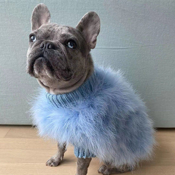HKM-3473725 Autumn and Winter Round Neck Sweater for Pets - Available in Blue, Pink, and Purple, Sizes S to XL