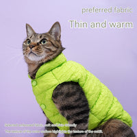 HKM-3474237 Fluorescent Green Winter Vest for Dogs and Cats with Matching Scarf, Soft Polyester Fiber, Anti-Lint Design, Casual Style