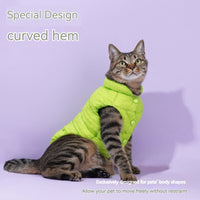 HKM-3474237 Fluorescent Green Winter Vest for Dogs and Cats with Matching Scarf, Soft Polyester Fiber, Anti-Lint Design, Casual Style
