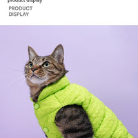 HKM-3474237 Fluorescent Green Winter Vest for Dogs and Cats with Matching Scarf, Soft Polyester Fiber, Anti-Lint Design, Casual Style