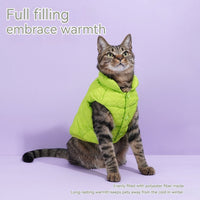 HKM-3474237 Fluorescent Green Winter Vest for Dogs and Cats with Matching Scarf, Soft Polyester Fiber, Anti-Lint Design, Casual Style
