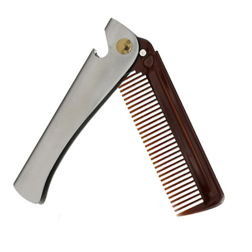 HKM-347475 Folding Portable Pocket Stainless Steel Hair and Beard Comb
