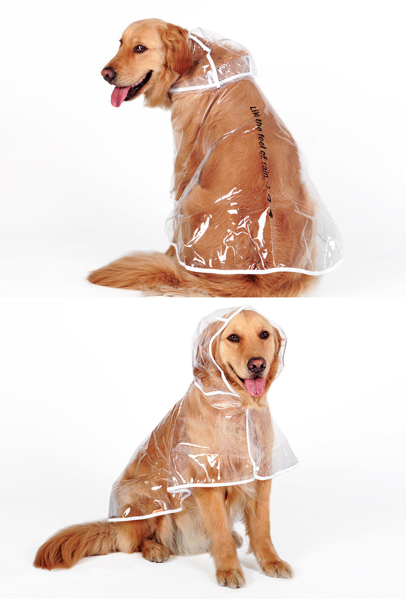 HKM-3476029 Transparent Waterproof Raincoat for Medium to Large Dogs - Sizes 3XL to 7XL