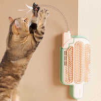 HKM-347667 Popsicle-Shaped Cat Grooming Brush with Corner Design for Reduced Shedding and Easy Cleaning