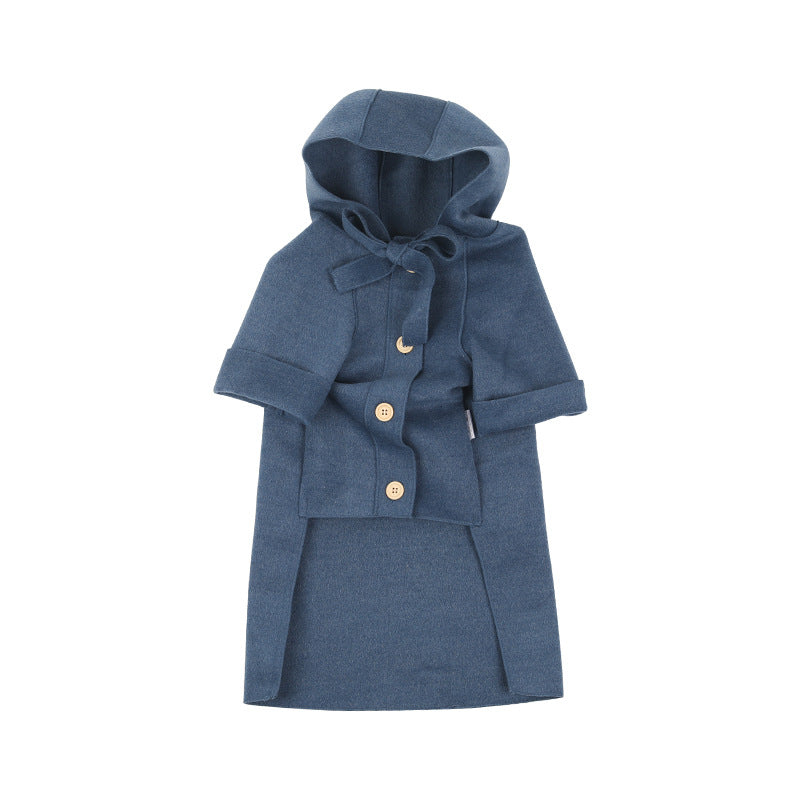 HKM-3476797 Cozy Woolen Coat for Dogs ¨C Warm & Simple Design in Blue or Pink