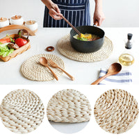 HKM-347731 Woven Corn Table Mats - Round Insulation for Dinner, Tea, and Cup - Available in 11cm, 20cm, 30cm, 40cm