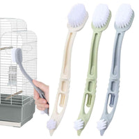 HKM-347795 Bird Cage Cleaner with Dual Brush Heads and Long Handle for Easy Cleaning
