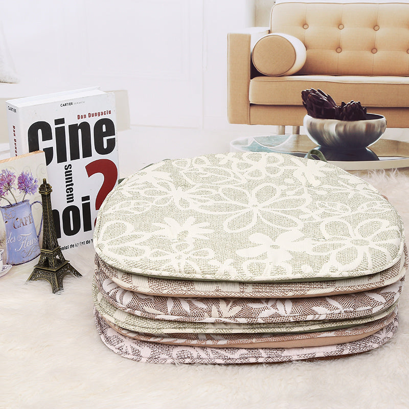 HKM-347795 Elegant Modern Horseshoe Cushion with Plant Floral Design - 43x41CM