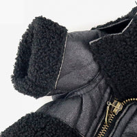 HKM-3479485 Punk Style PU Leather & Teddy Cashmere Dog Sweater for All Breeds