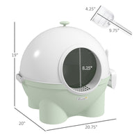 HKM-3479869 Hooded Cat Litter Box with Side Scoop for Odor Control and Privacy - Various Colors