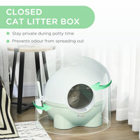 HKM-3479869 Hooded Cat Litter Box with Side Scoop for Odor Control and Privacy - Various Colors