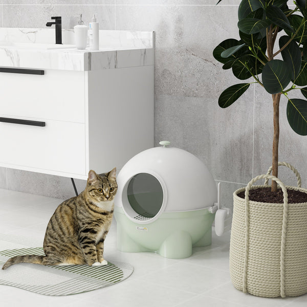 HKM-3479869 Hooded Cat Litter Box with Side Scoop for Odor Control and Privacy - Various Colors