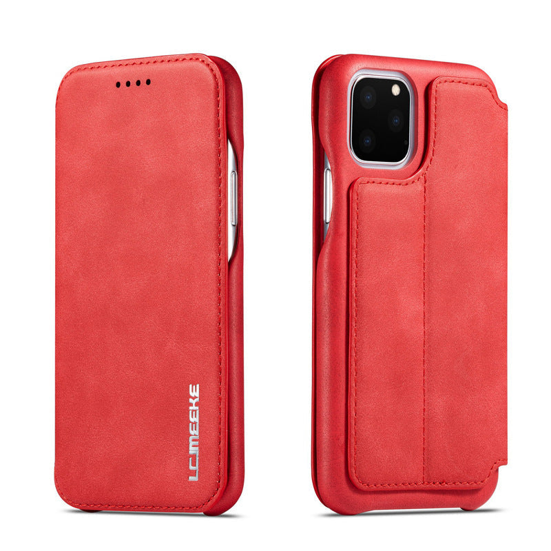 HKM-347987 Frosted Flip Leather Business Phone Case - Dust-Proof, Shock-Proof, Scratch-Proof Protection in Multiple Colors