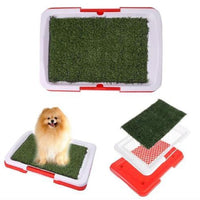 HKM-348051 Indoor Pet Potty Training Mat with 3-Layer Simulation Grass for Dogs - Odor Resistant and Anti-Microbial Design