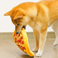 HKM-3481661 Durable Squeaky Dog Chewing Toy in Pizza Shape for Interactive Play and Dental Health