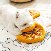HKM-3481661 Durable Squeaky Dog Chewing Toy in Pizza Shape for Interactive Play and Dental Health