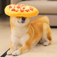 HKM-3481661 Durable Squeaky Dog Chewing Toy in Pizza Shape for Interactive Play and Dental Health