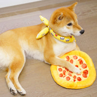 HKM-3481661 Durable Squeaky Dog Chewing Toy in Pizza Shape for Interactive Play and Dental Health