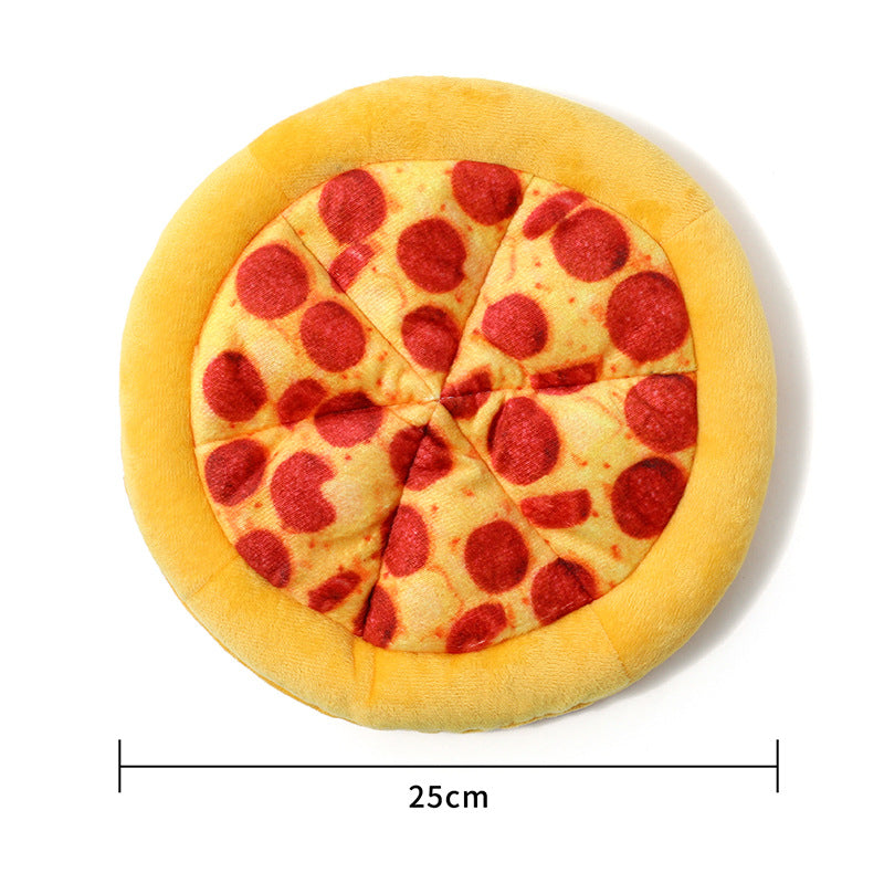 HKM-3481661 Durable Squeaky Dog Chewing Toy in Pizza Shape for Interactive Play and Dental Health