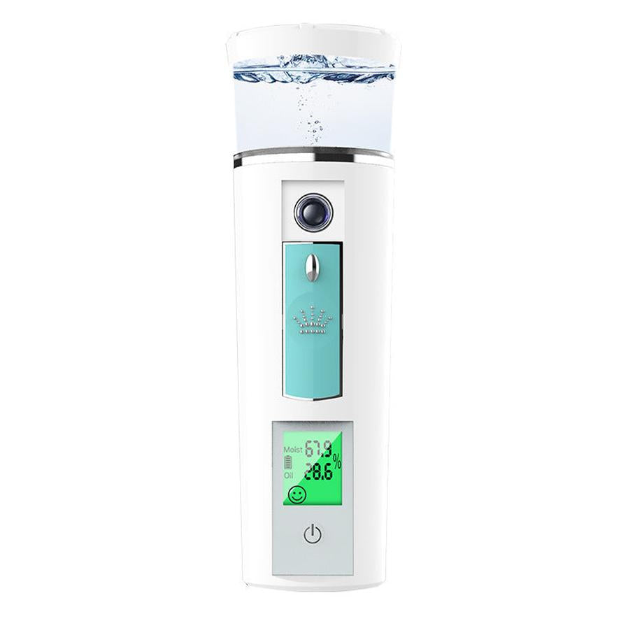 HKM-348179 Portable USB Rechargeable Facial Moisturizer Spray - Simple White Design