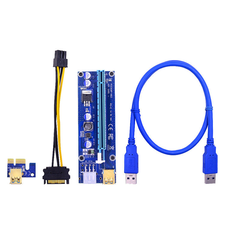 HKM-348243 PCI-E 1X to 16X Extension Adapter with 60CM Soft Wire and LED Indicators