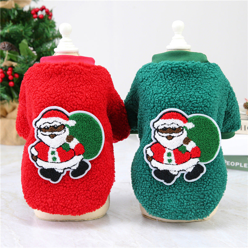 HKM-3482557 Christmas-Themed Pet Sweaters in Granular Velvet for Small to Medium Dogs