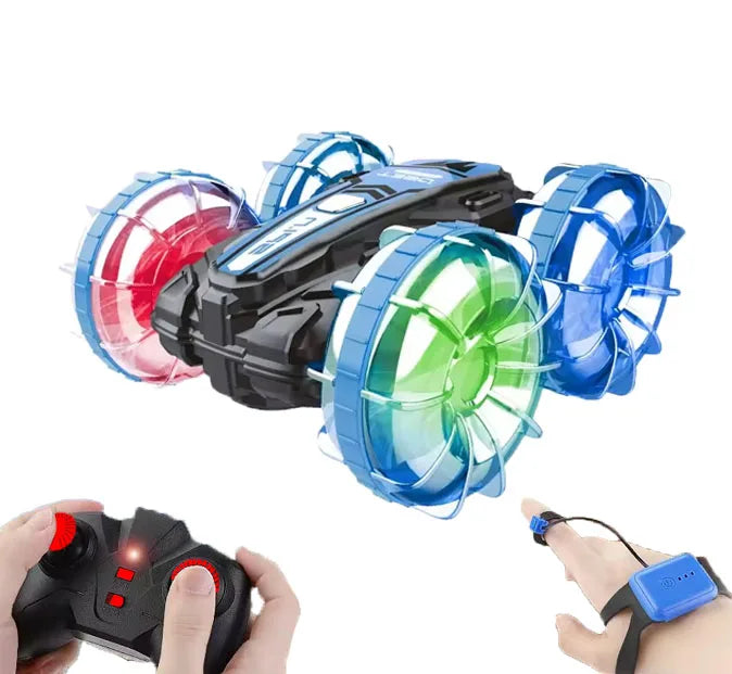 HKM-348307 Amphibious Remote-Controlled Car with Lights, 2.4G Dual Control, Gravity Sensing, for Ages 5 and Up