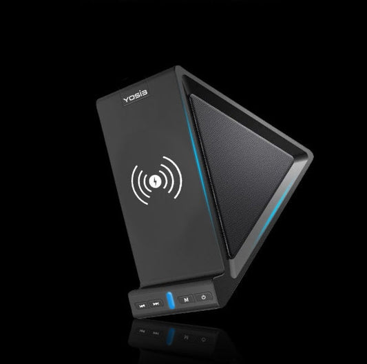 HKM-348371 Multifunctional Bluetooth Speaker with Mobile Phone Stand and Wireless Charging Capability