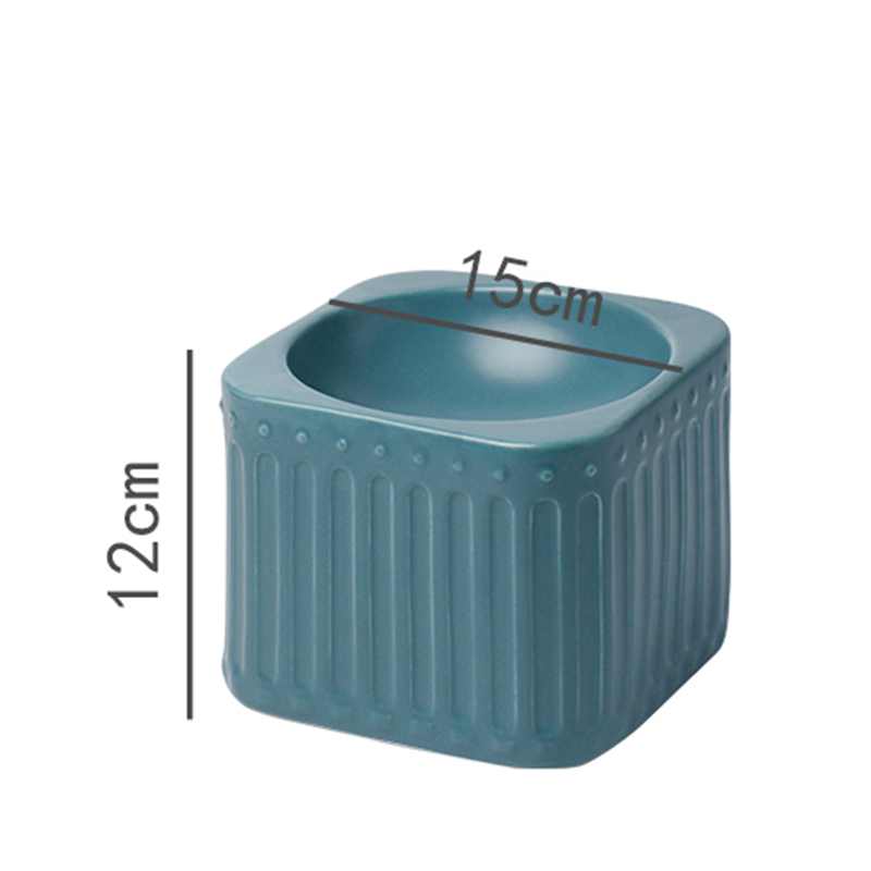HKM-3484349 Ceramic Cat Bowl with High Foot Design for Easy Feeding and Reduced Upset, Available in Multiple Colors