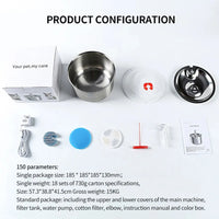 HKM-348499 Automatic Stainless Steel Pet Water Fountain with Filter and Sensor