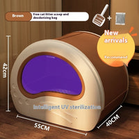 HKM-3485629 Extra Large Splash-Proof Enclosed Cat Toilet with Deodorizing Bag and Scoop