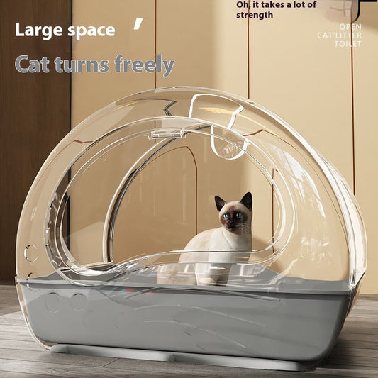 HKM-3485629 Extra Large Splash-Proof Enclosed Cat Toilet with Deodorizing Bag and Scoop