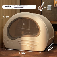 HKM-3485629 Extra Large Splash-Proof Enclosed Cat Toilet with Deodorizing Bag and Scoop
