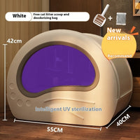 HKM-3485629 Extra Large Splash-Proof Enclosed Cat Toilet with Deodorizing Bag and Scoop