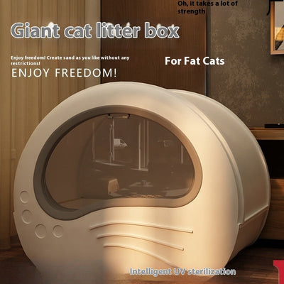HKM-3485629 Extra Large Splash-Proof Enclosed Cat Toilet with Deodorizing Bag and Scoop