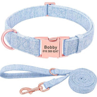 HKM-3486013 Personalized Anti-Lost Pet Dog Collar with Leash in Various Colors for Medium and Large Dogs