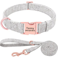 HKM-3486013 Personalized Anti-Lost Pet Dog Collar with Leash in Various Colors for Medium and Large Dogs