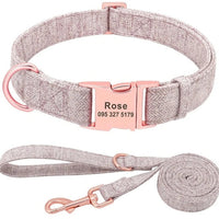 HKM-3486013 Personalized Anti-Lost Pet Dog Collar with Leash in Various Colors for Medium and Large Dogs