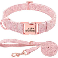HKM-3486013 Personalized Anti-Lost Pet Dog Collar with Leash in Various Colors for Medium and Large Dogs